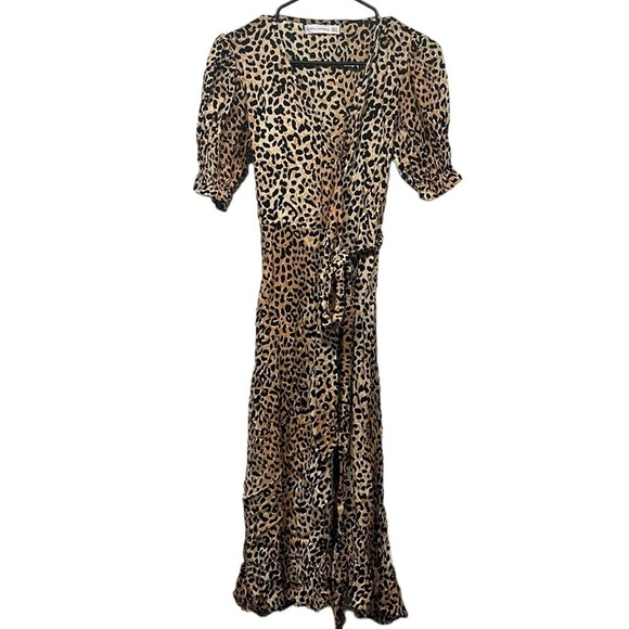 Faithfull the Brand Abbey Wrap Dress Le Cinq Animal Print sz XS - Picture 1 of 10